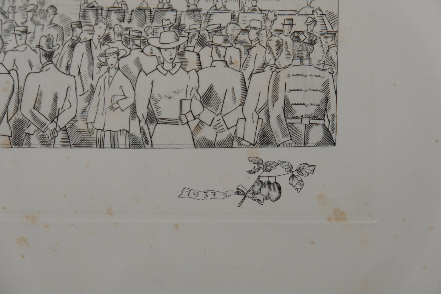 Jean Emile LABOUREUR : Les fontaines du Trocadéro - Gravure originale signée
