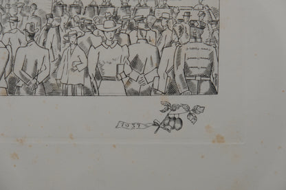 Jean Emile LABOUREUR : Les fontaines du Trocadéro - Gravure originale signée