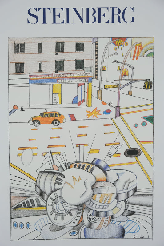 Saul STEINBERG : Union Square - Affiche originale