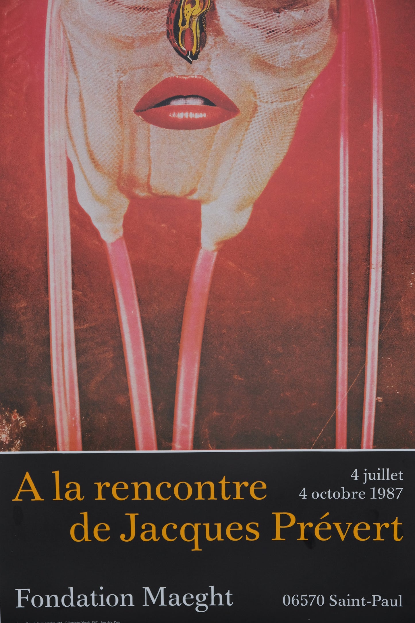A la rencontre de Jacques Prévert : Visage-Papillon - Affiche originale en couleurs