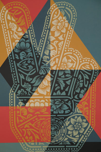 Shepard FAIREY (OBEY) : Fingers Peace - Lithographie originale signée