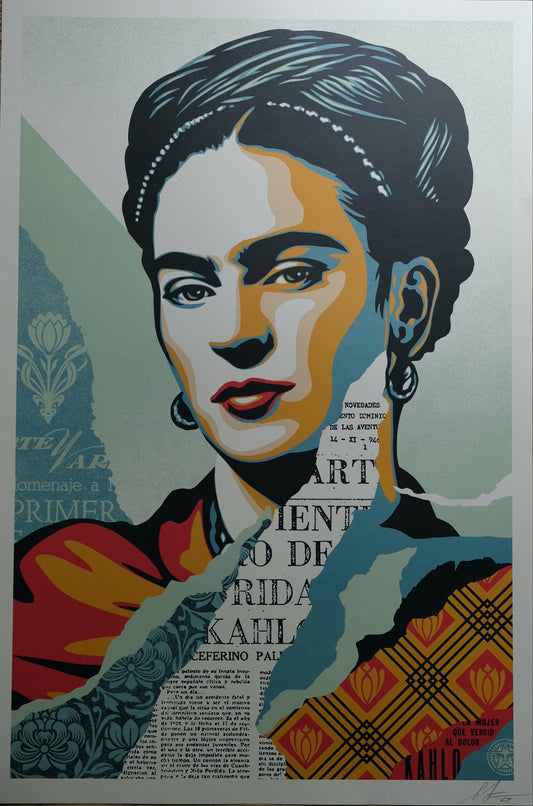 Shepard FAIREY (OBEY) : Frida KAHLO - Lithographie originale signée