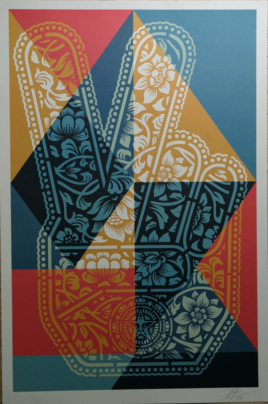 Shepard FAIREY (OBEY) : Fingers Peace - Lithographie originale signée