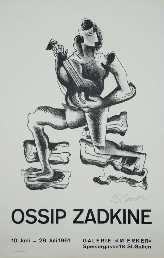 Ossip ZADKINE : Le guitariste - Lithographie originale signée