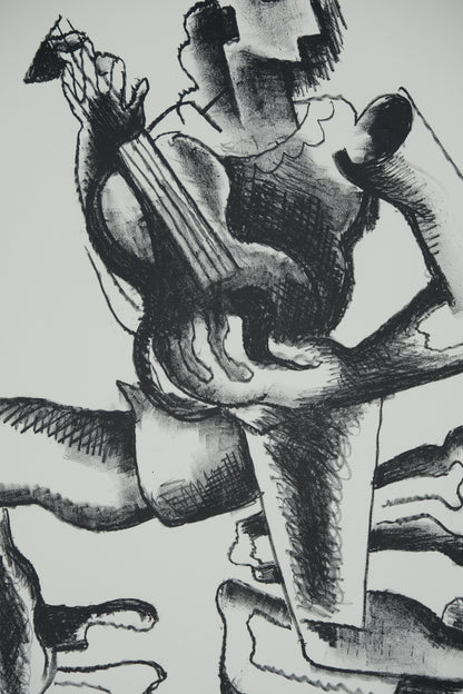 Ossip ZADKINE : Le guitariste - Lithographie originale signée