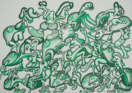 Peter SAUL : Les athlètes des JO - Lithographie originale signée