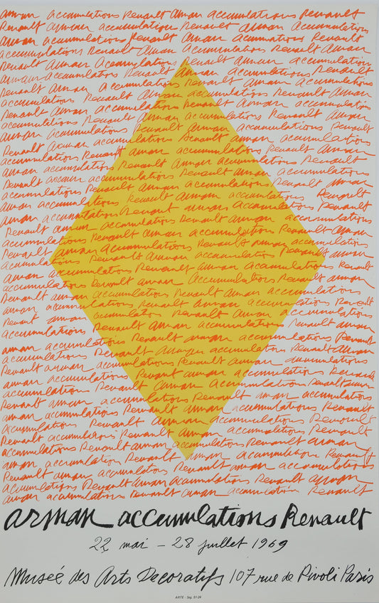 ARMAN : Accumulation Renault - Lithographie originale signée