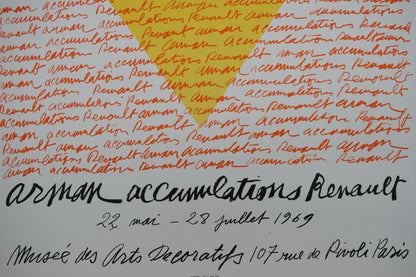 ARMAN : Accumulation Renault - Lithographie originale signée