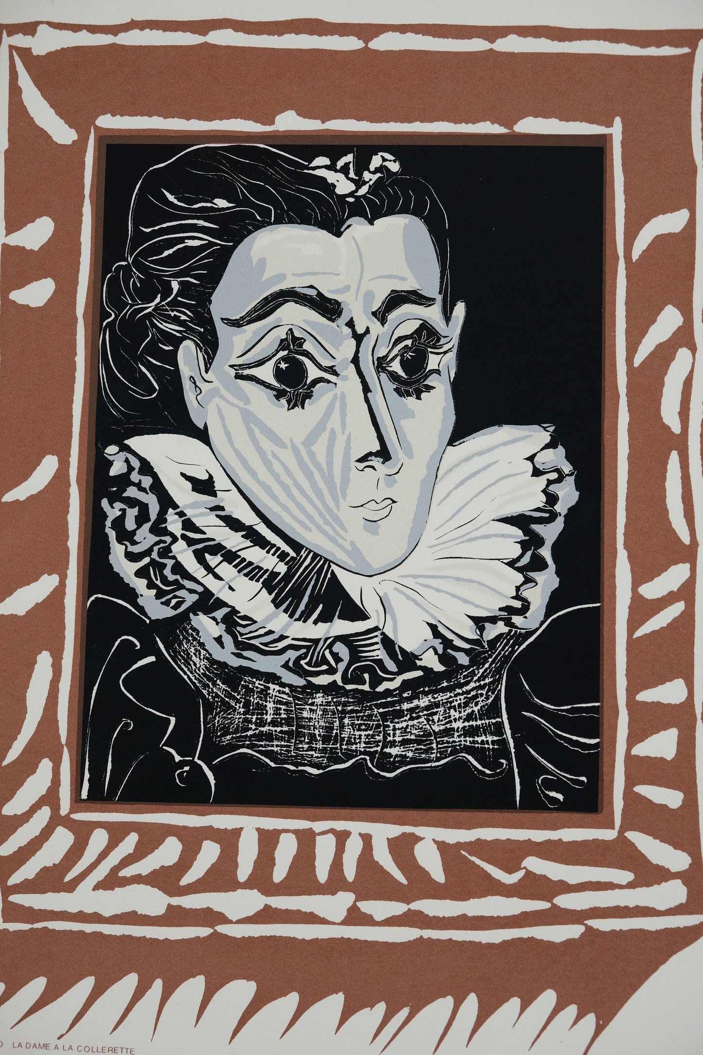 Pablo PICASSO : La dame à la collerette - Lithographie signée