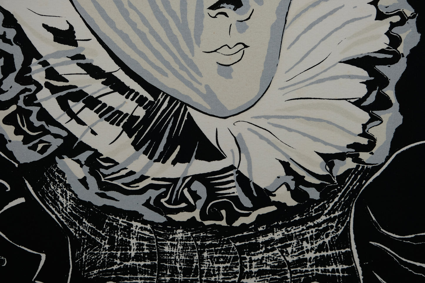 Pablo PICASSO : La dame à la collerette - Lithographie signée