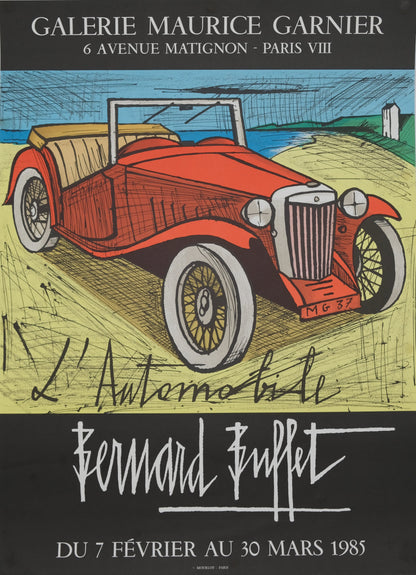 Bernard BUFFET : L'automobile - Lithographie originale signée