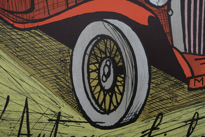 Bernard BUFFET : L'automobile - Lithographie originale signée
