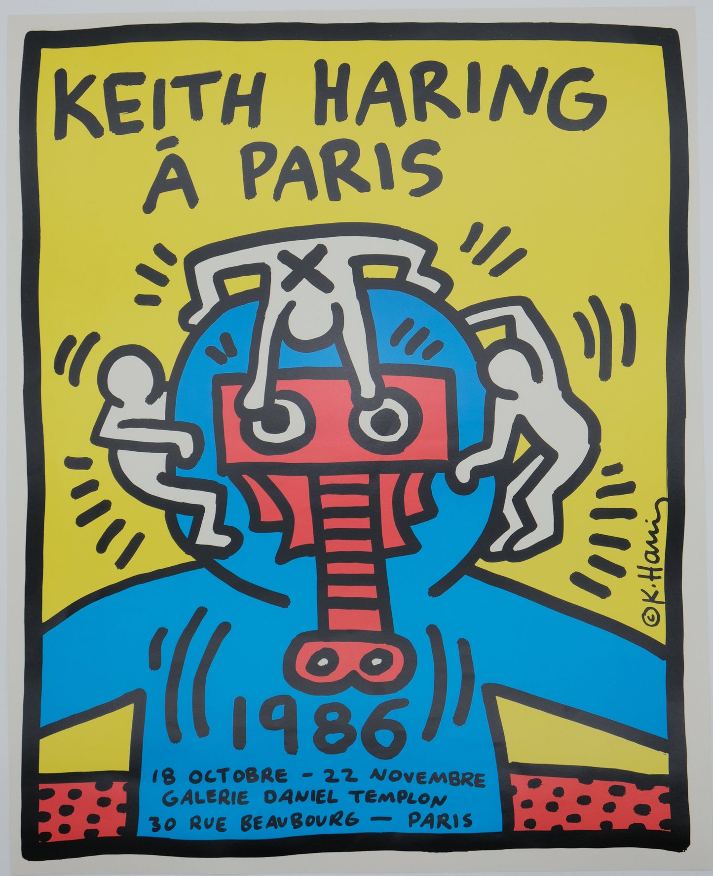 Keith HARING : Galerie Templon - Affiche originale signée