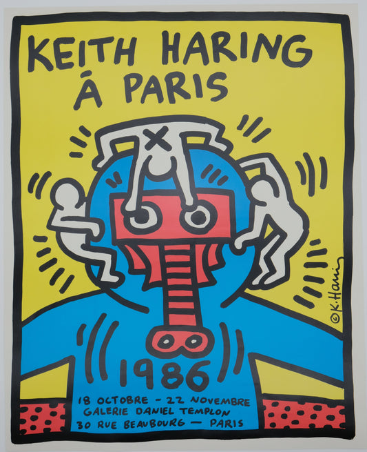 Keith HARING : Galerie Templon - Affiche originale signée