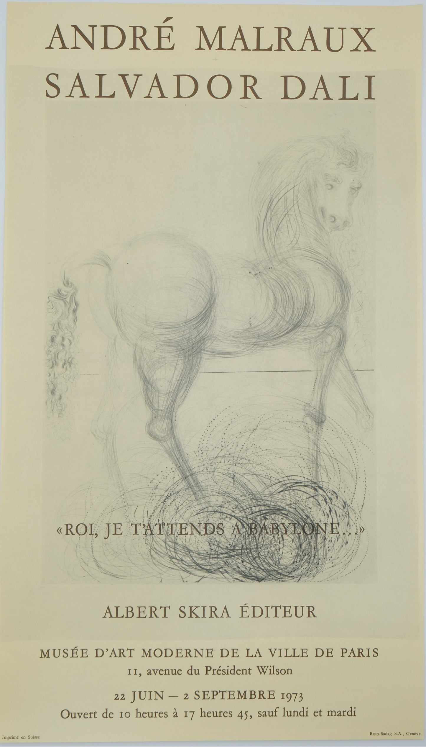 Salvador DALI : Roi, je t'attends à Babylone - Affiche originale