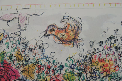 Marc CHAGALL : Bouquet multicolore - Affiche originale en couleurs