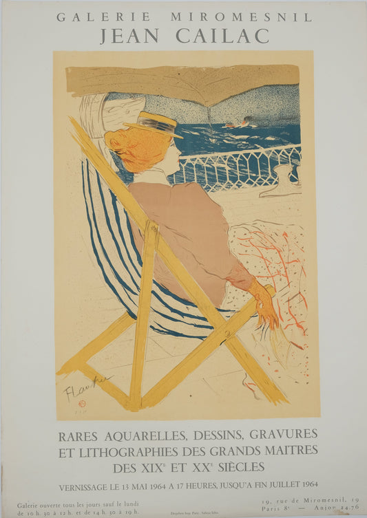 Henri DE TOULOUSE LAUTREC : Femme regardant la mer - Affiche originale signée
