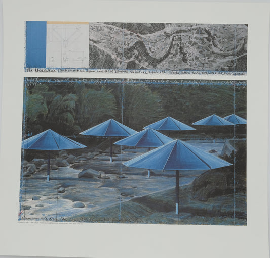 CHRISTO : The umbrellas blue - Affiche originale