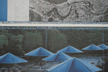 CHRISTO : The umbrellas blue - Affiche originale