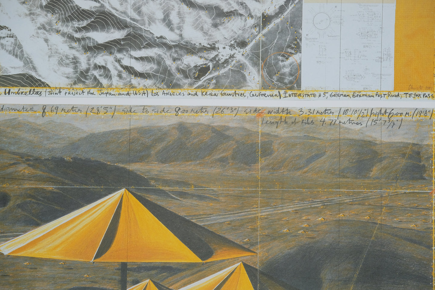 CHRISTO : The umbrellas yellow - Affiche originale