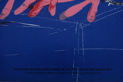 Paul REBEYROLLE : Les mains ensanglantées - Lithographie originale