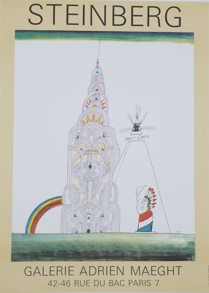 Saul STEINBERG : Chrysler Building - Affiche originale