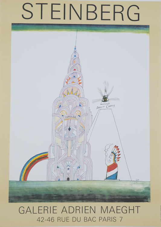 Saul STEINBERG : Chrysler Building - Affiche originale