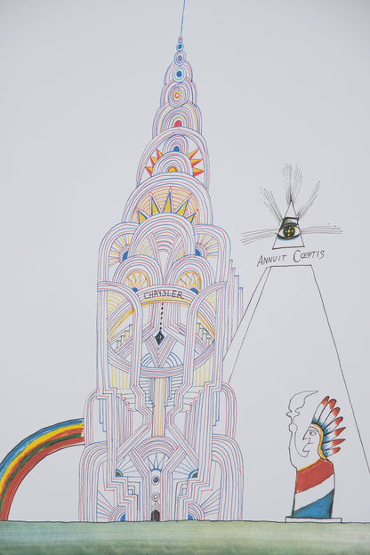 Saul STEINBERG : Chrysler Building - Affiche originale