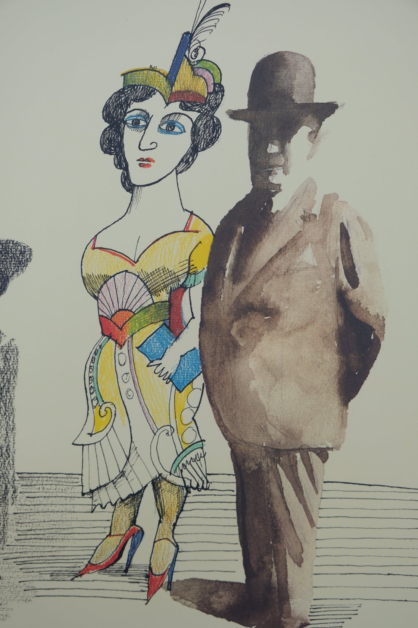 Saul STEINBERG :  Petit couple - Affiche originale signée