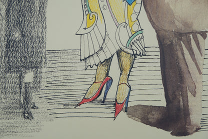 Saul STEINBERG :  Petit couple - Affiche originale signée