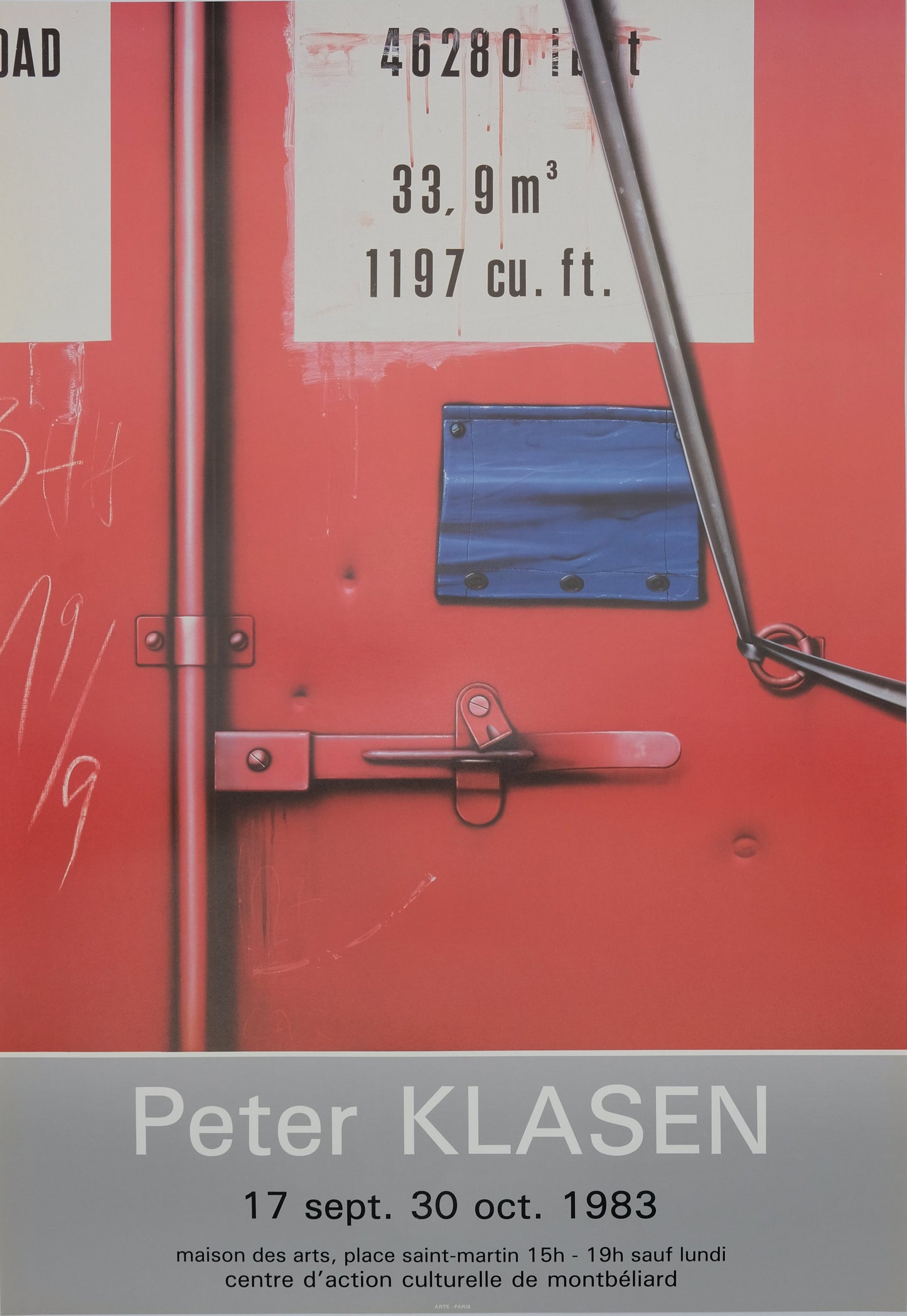 Peter KLASEN : Le conteneur rouge - Affiche originale
