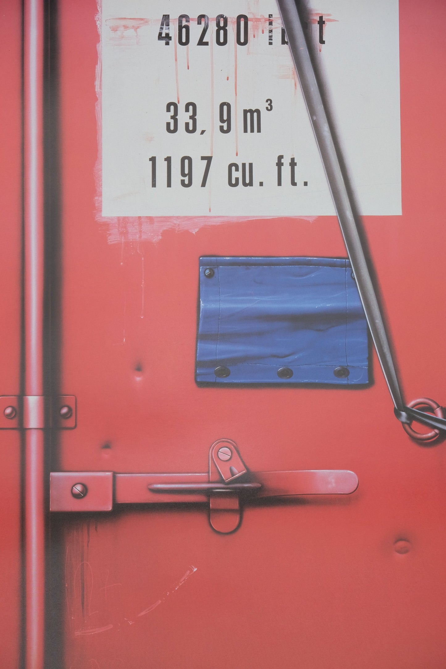 Peter KLASEN : Le conteneur rouge - Affiche originale