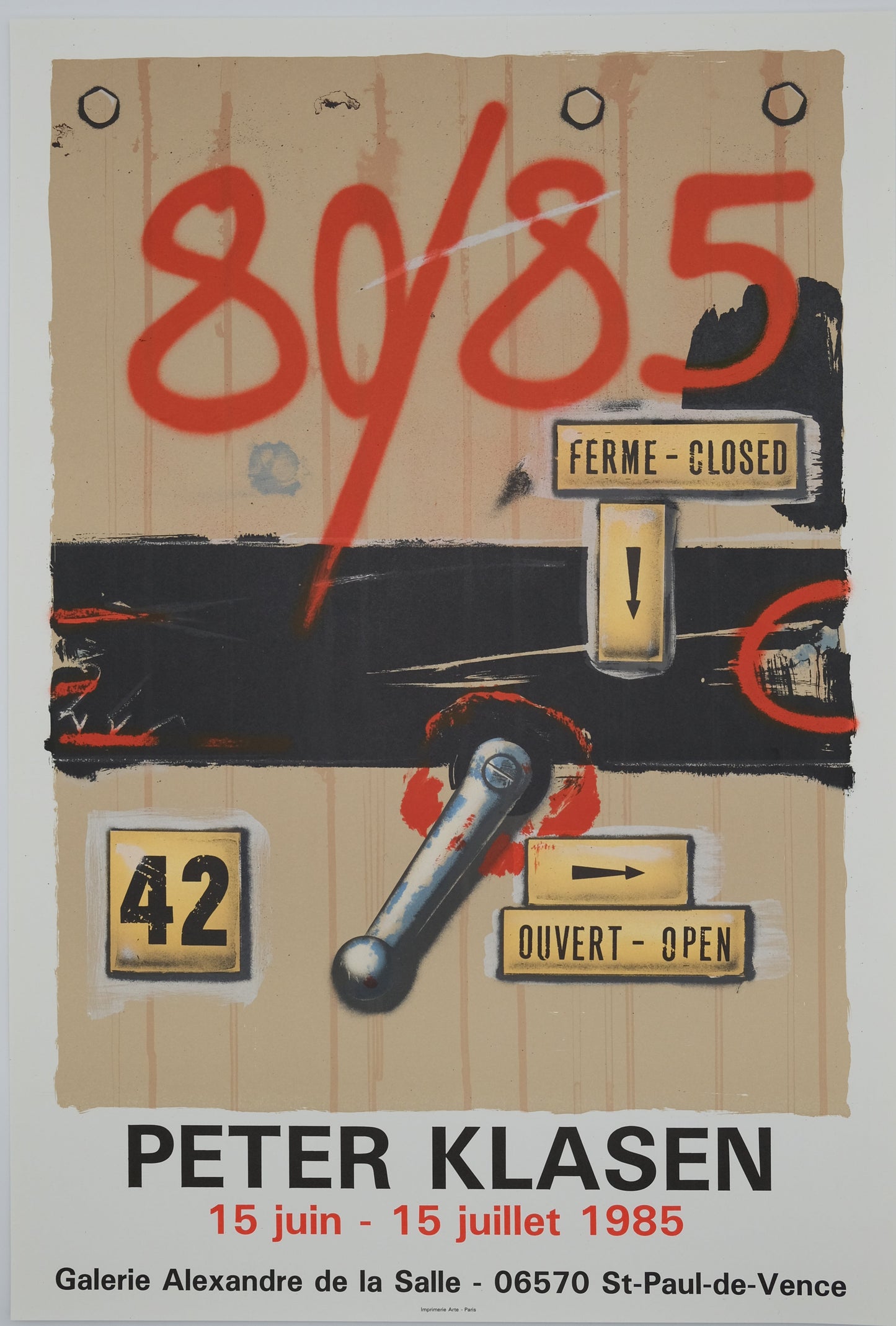Peter KLASEN : Expo 1985 - Lithographie originale