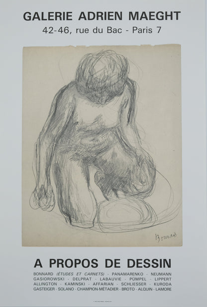 Pierre BONNARD : Femme nue agenouillée - Affiche originale signée