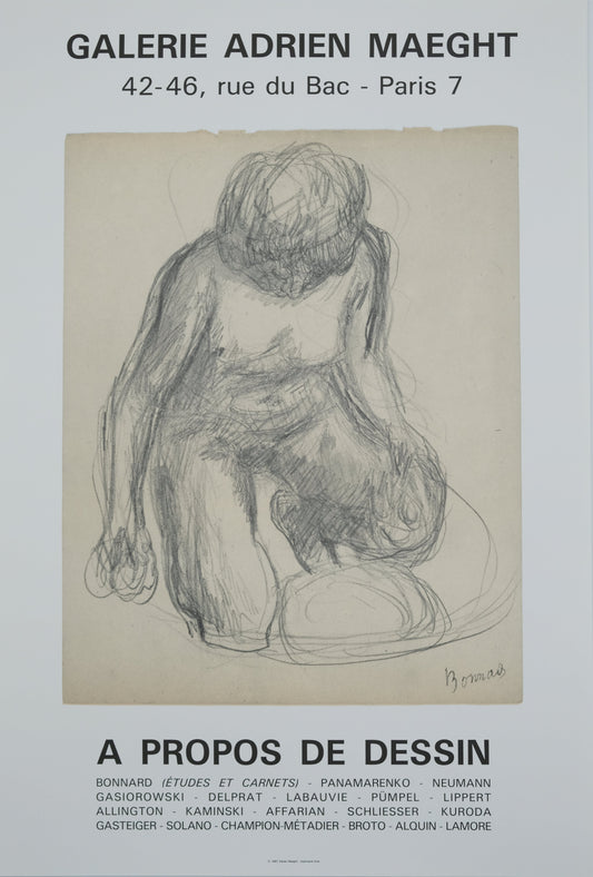 Pierre BONNARD : Femme nue agenouillée - Affiche originale signée
