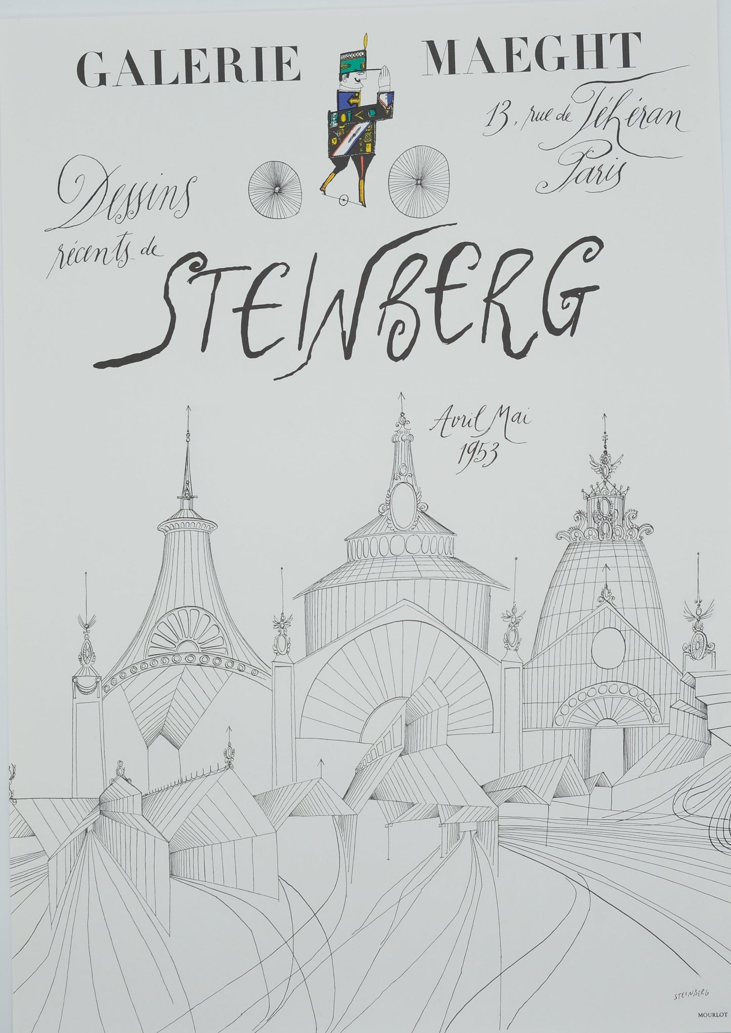 Saul STEINBERG : Gare de Milan - Lithographie originale