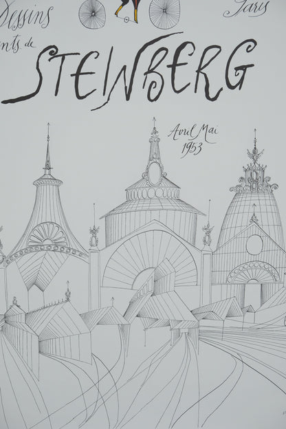 Saul STEINBERG : Gare de Milan - Lithographie originale