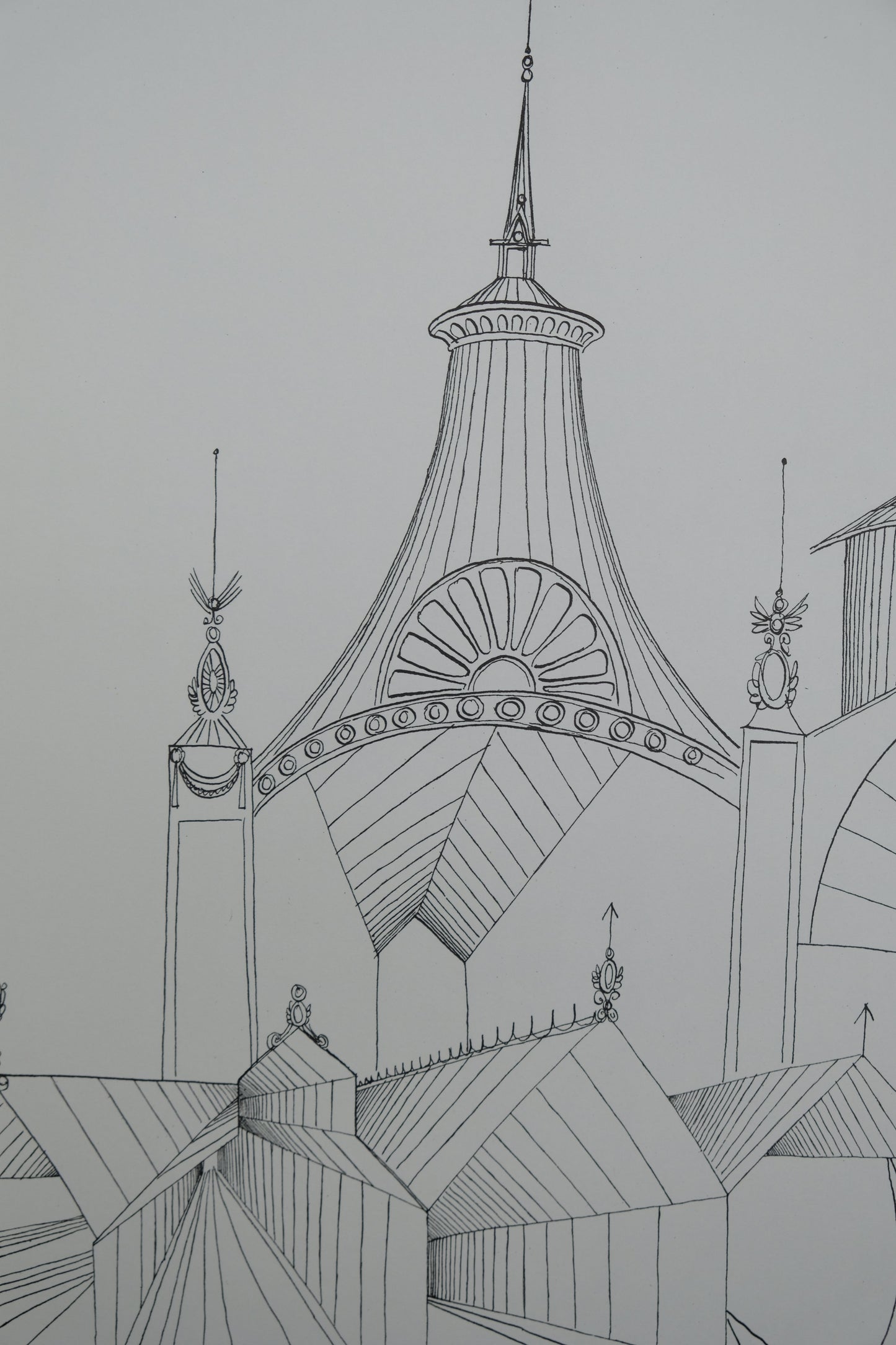 Saul STEINBERG : Gare de Milan - Lithographie originale