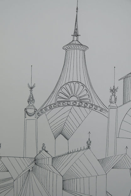 Saul STEINBERG : Gare de Milan - Lithographie originale