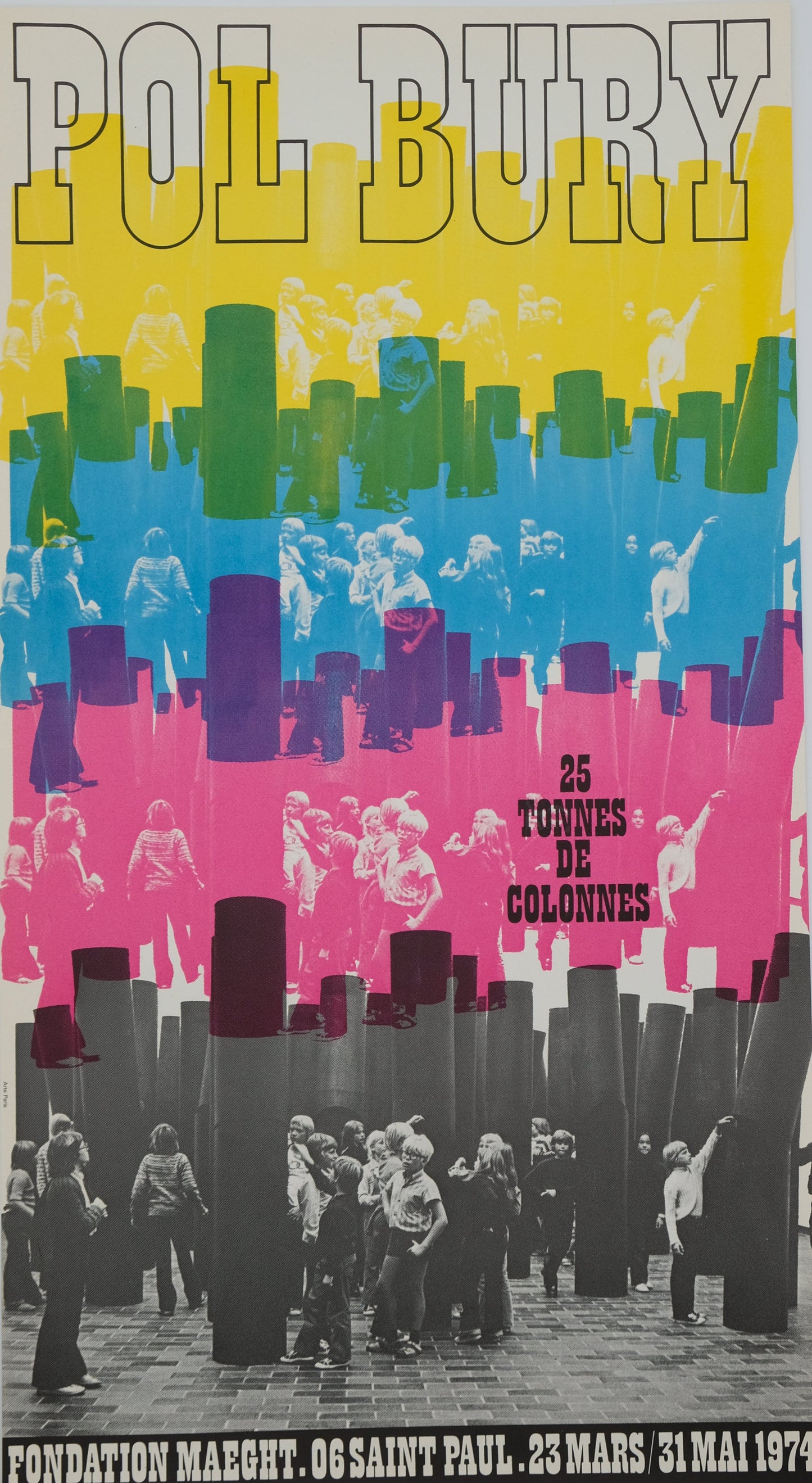 Pol BURY : 25 tonnes de colonnes - Affiche originale en couleurs