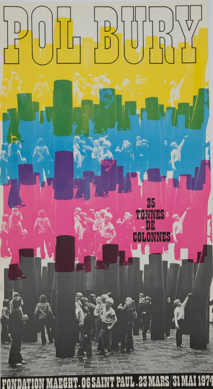 Pol BURY : 25 tonnes de colonnes - Affiche originale en couleurs
