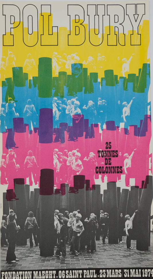 Pol BURY : 25 tonnes de colonnes - Affiche originale en couleurs