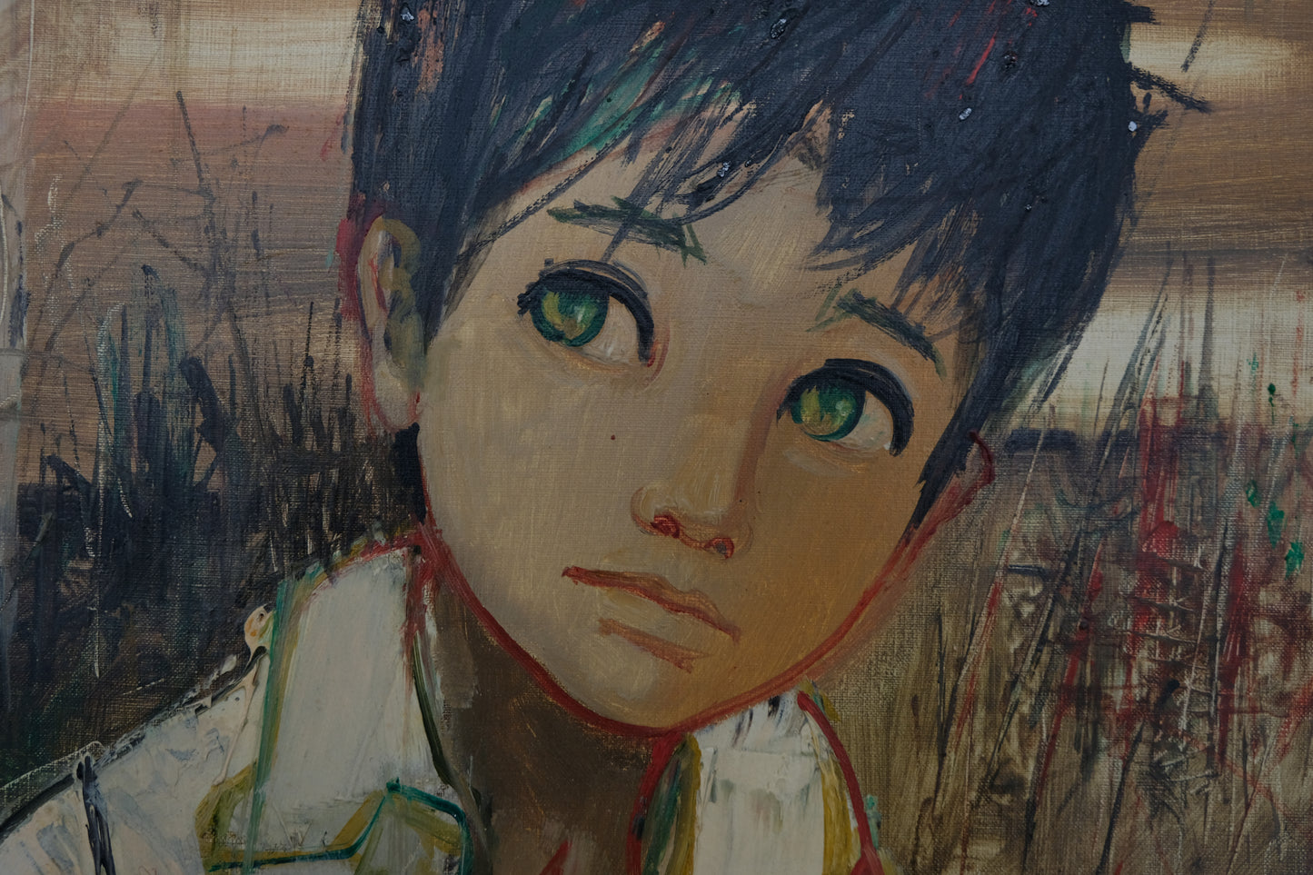 Jean Baptiste VALADIE : Le jeune garçon aux yeux verts - Huile sur toile