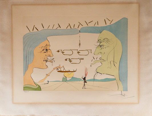 Salvador DALI : Le Télégraphe - Gravure originale signée
