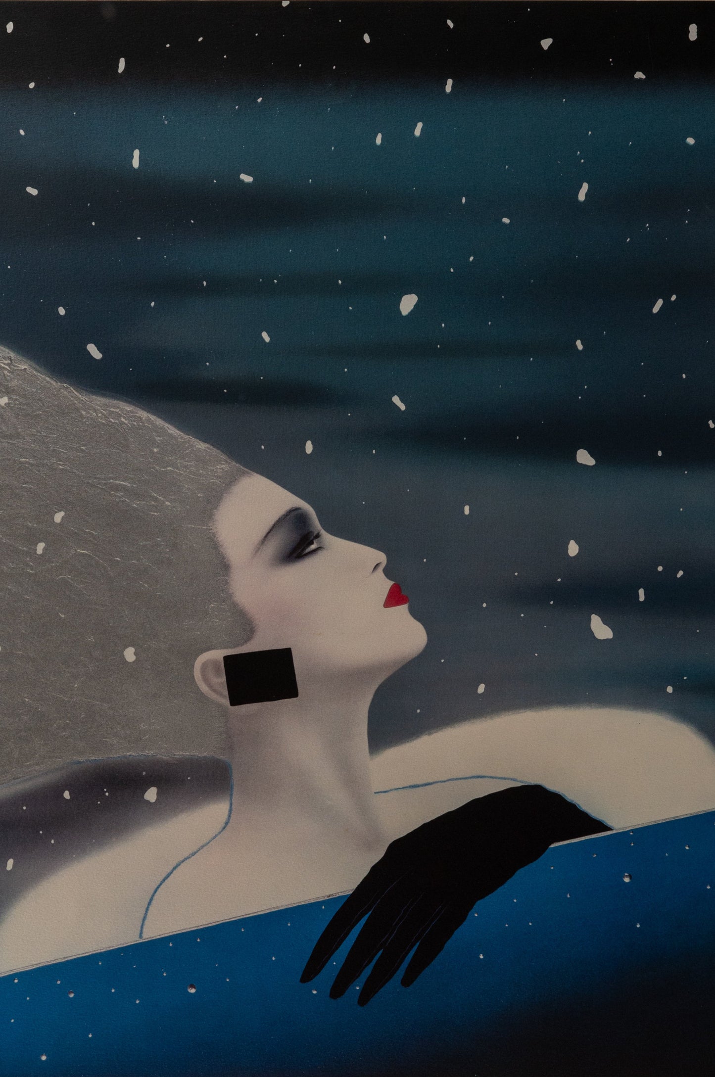 RAZZIA : Femme sous la neige - Lithographie originale signée
