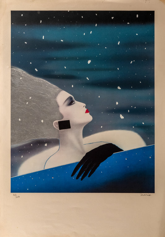 RAZZIA : Femme sous la neige - Lithographie originale signée