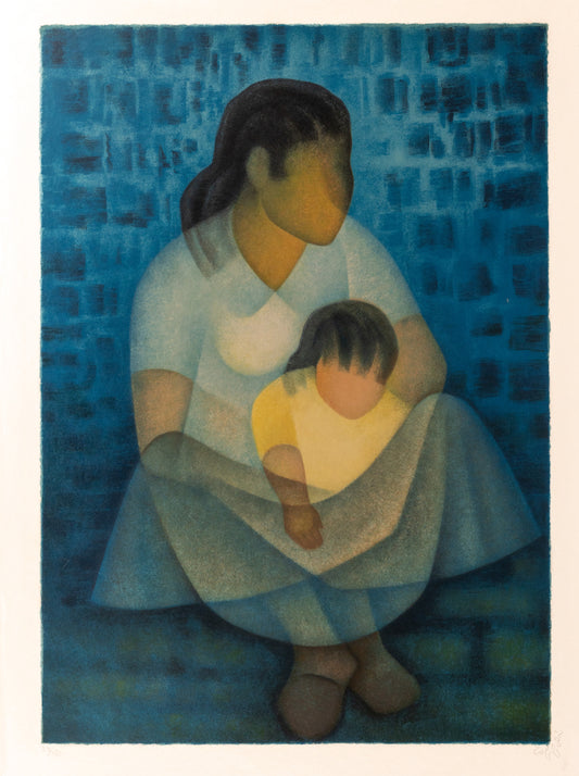 Louis TOFFOLI : L'Enfant au tricot jaune - Lithographie originale signée