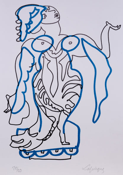 Charles LAPICQUE : Le chant de l'oiseau - Lithographie originale signée