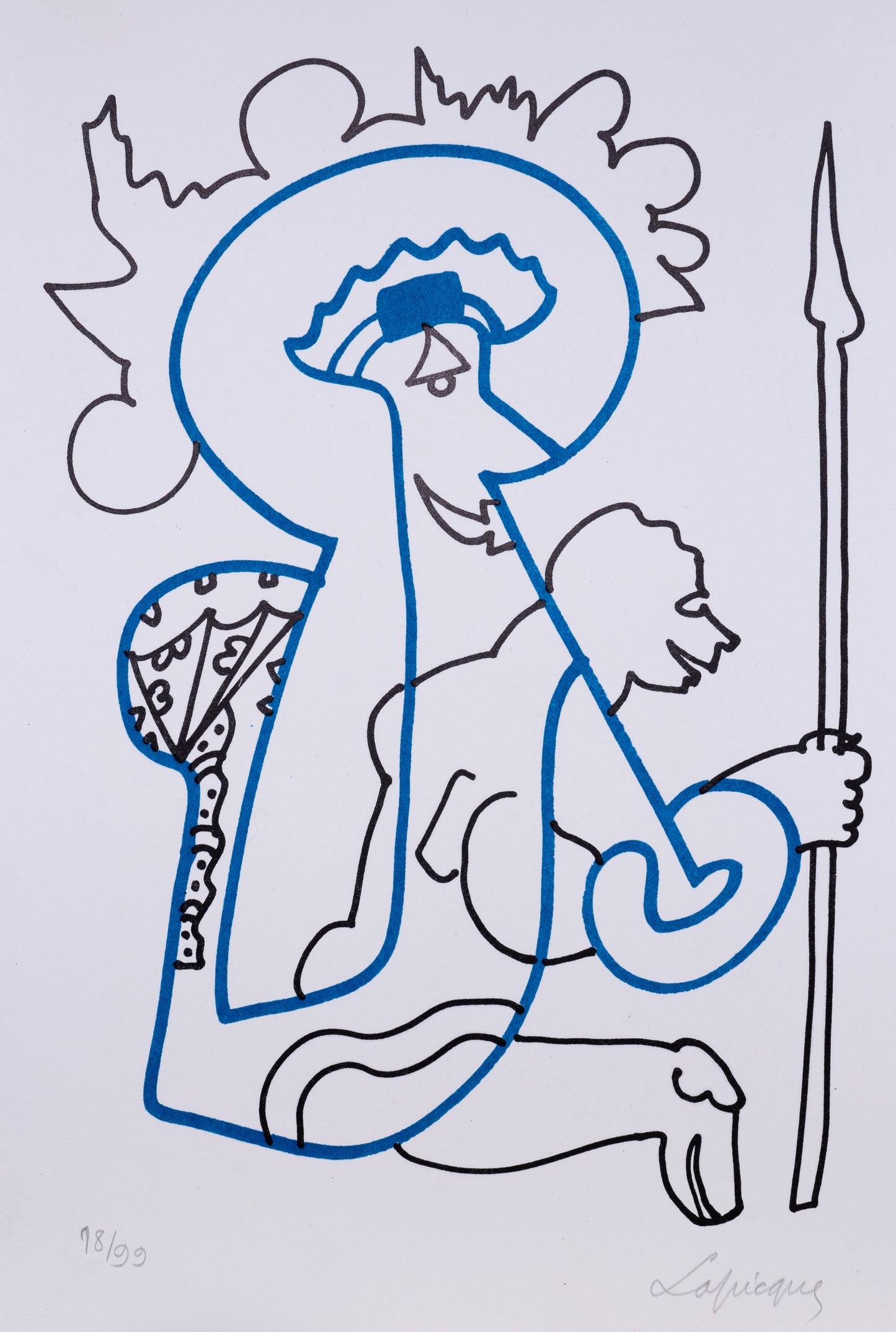 Charles LAPICQUE : Le Chevalier - Lithographie originale signée