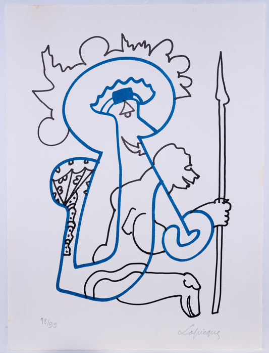 Charles LAPICQUE : Le Chevalier - Lithographie originale signée
